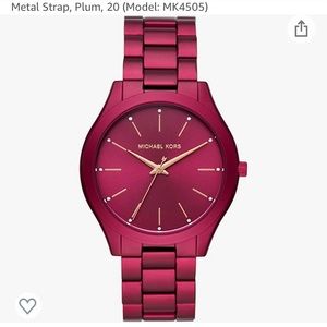 Like New Authentic MK Plum Slim Runway Watch